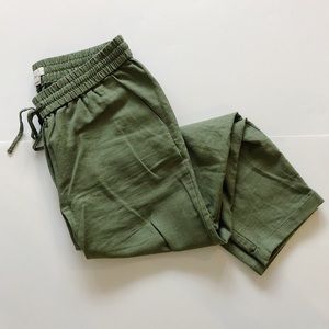 J.Crew jogger style linen blend pants